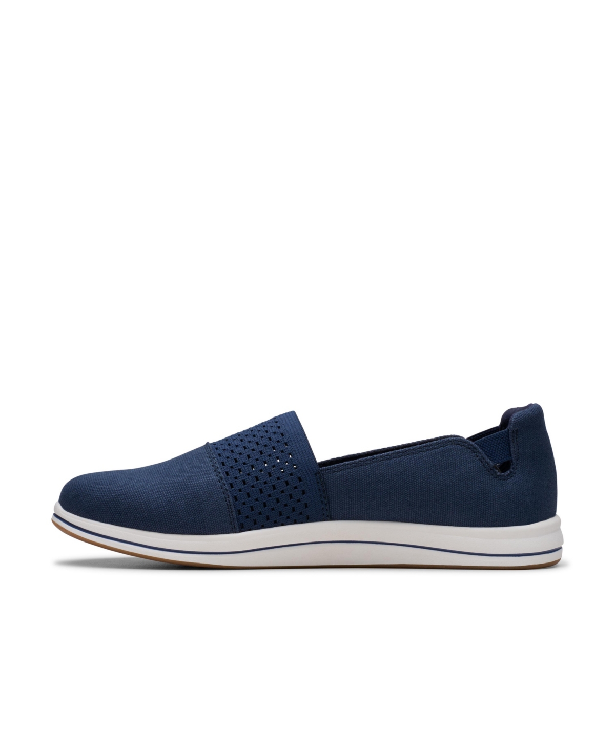 Clarks Women's Cloud Steppers Breeze Vibe Flat Shoes In Navy Textile