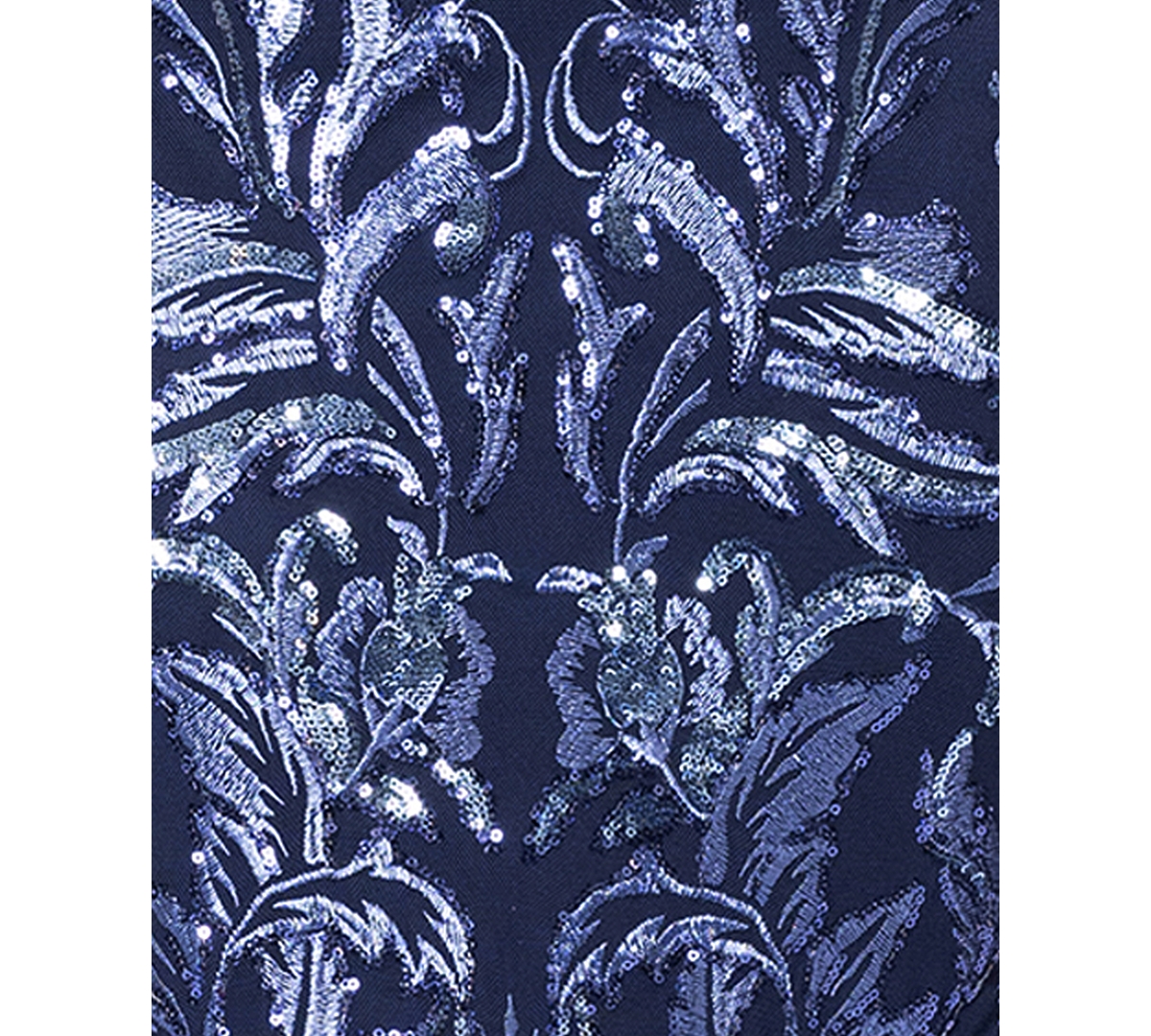 Xscape Women's Sequinned Embroidered Evening Gown In Periwinkle,navy