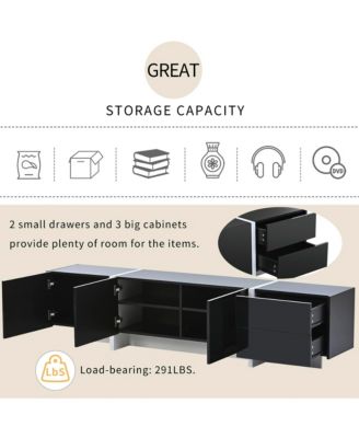 TV Stand for TVs Up to 80” – Modern Rectangular Entertainment Center with Sleek Storage Shelves