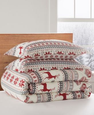 Silent Night Reversible 3-Pc. Duvet Cover Set, Full/Queen