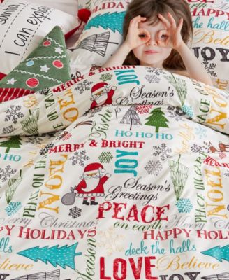 Merry Bright Santa Claus Lane Reversible 2-Pc. Duvet Cover Set, Twin