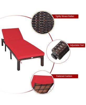 Paito Wicker Chaise Lounger with Adjustable Backrest