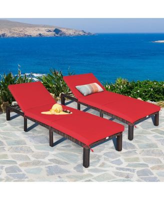 Paito Wicker Chaise Lounger with Adjustable Backrest