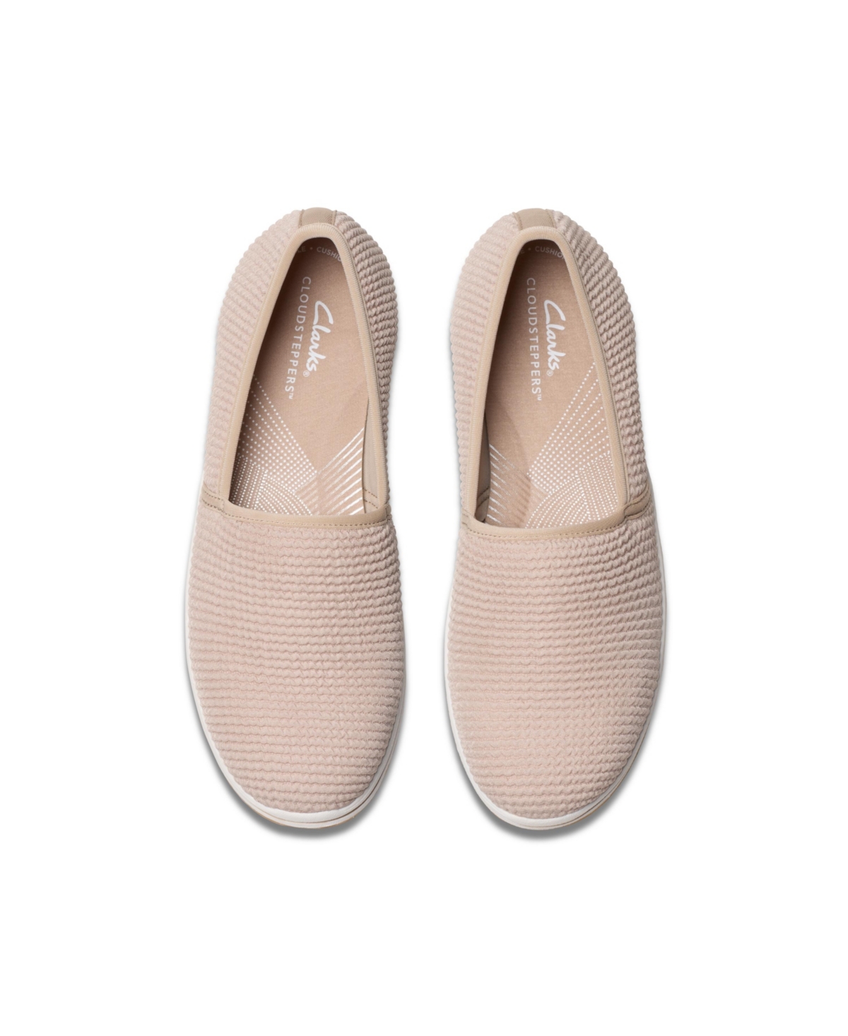 Clarks Women's Cloud Steppers Breeze Stretch Closed Toe Shoes In Sand Textile