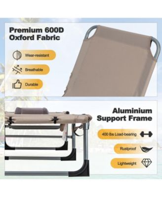 SUGIFT 5-position Outdoor Folding Chaise Lounge Chair