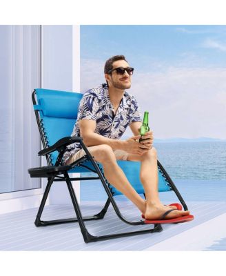 SUGIFT Oversize Lounge Chair with Cup Holder of Heavy Duty for outdoor