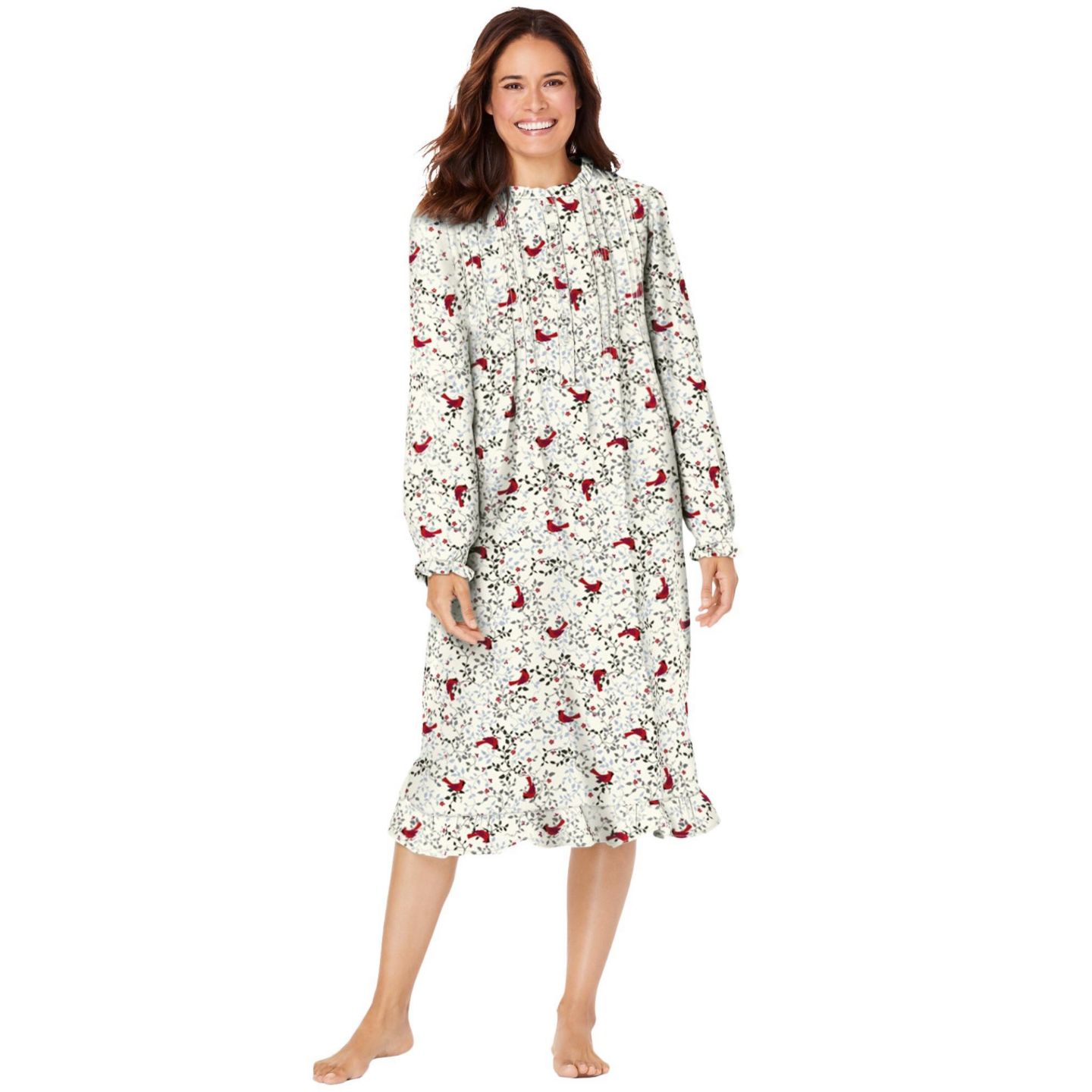 Женские платья Only Neccessities Only Necessities Cotton Flannel Print Short Gown, цвет: Красный, вариант 1 — фото 1