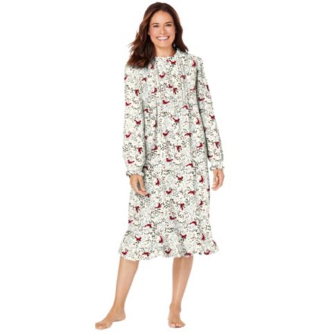 Женские платья Only Neccessities Only Necessities Cotton Flannel Print Short Gown, цвет: Красный