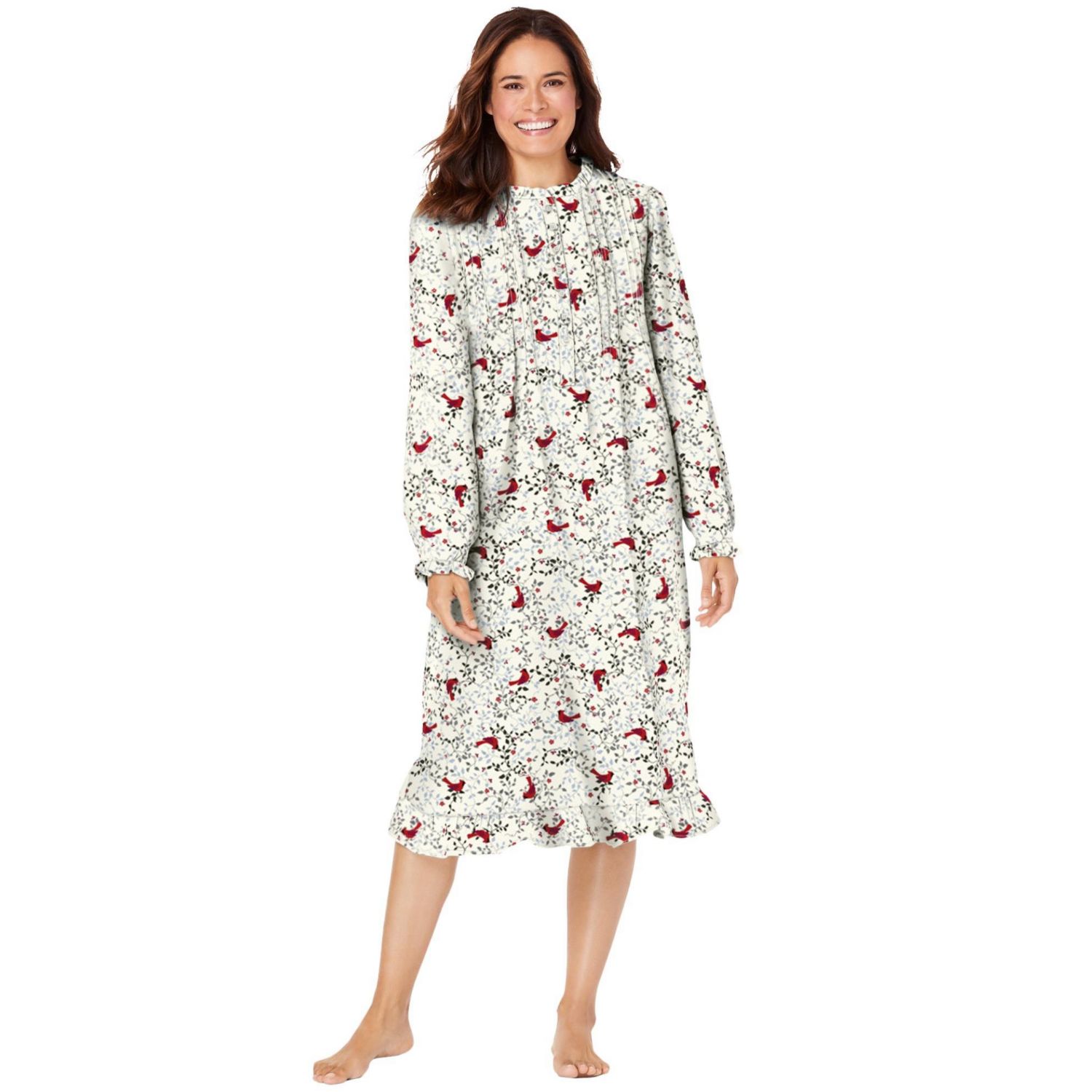 Women's Only Necessities Cotton Flannel Print Short Gown