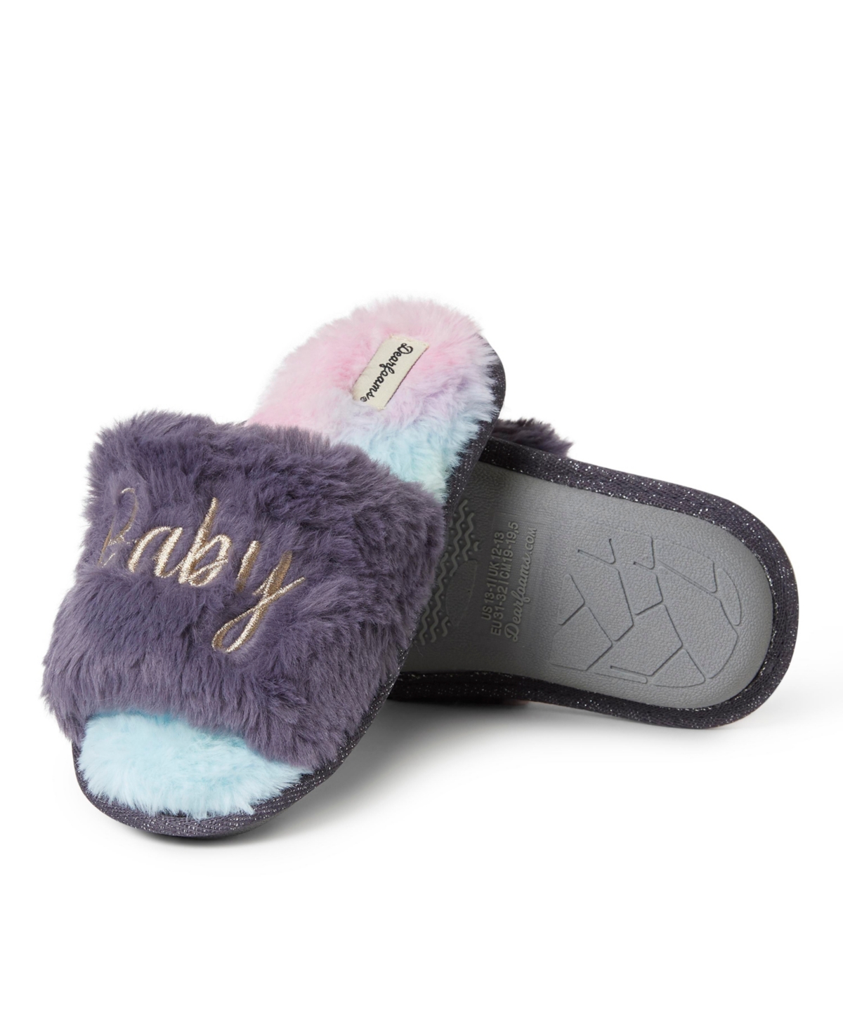 Dearfoams Girls Lana Fuzzy Slide Slipper -- Baby bird