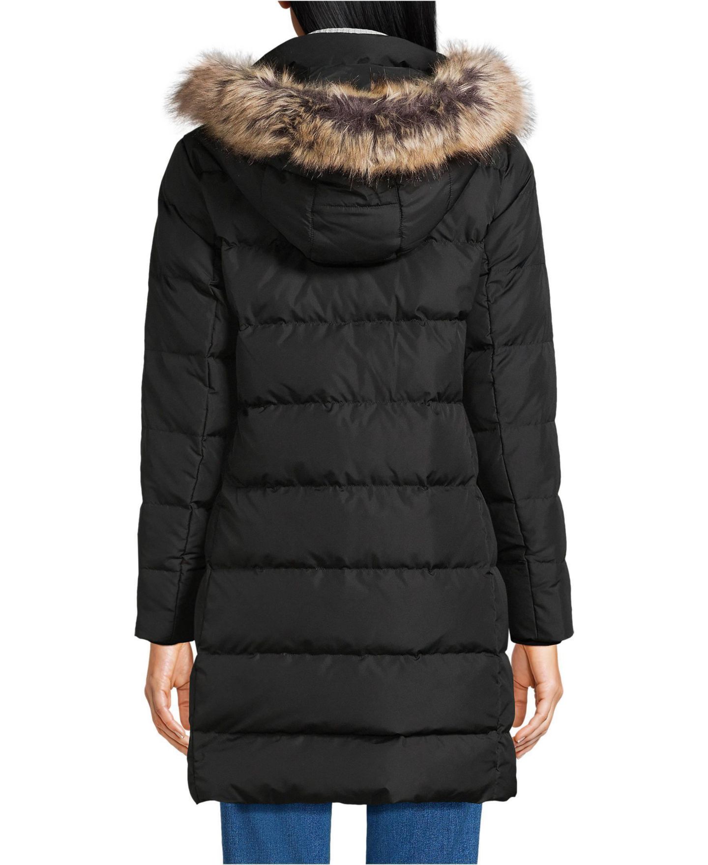 Женская куртка Lands' End Petite Max 600 Down Puffer, цвет: Чёрный — фото 2