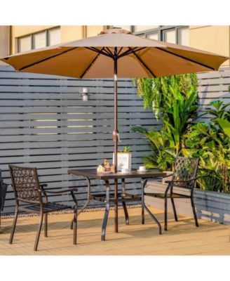 37 Inch Square Patio Dining Table with Umbrella Pole Hole