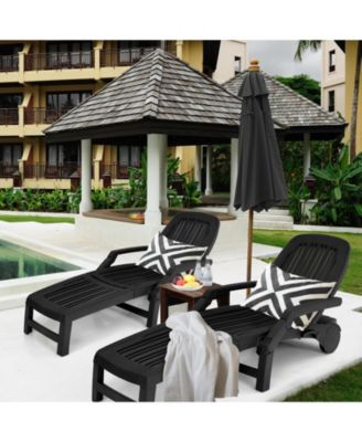 Adjustable Patio Sun Lounger with Weather Resistant Wheels