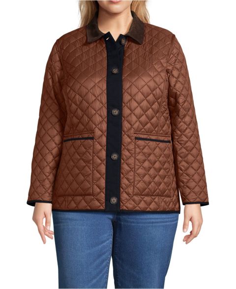 Женские куртки Lands' End Plus Size Reversible Barn Quilted Insulated Jacket