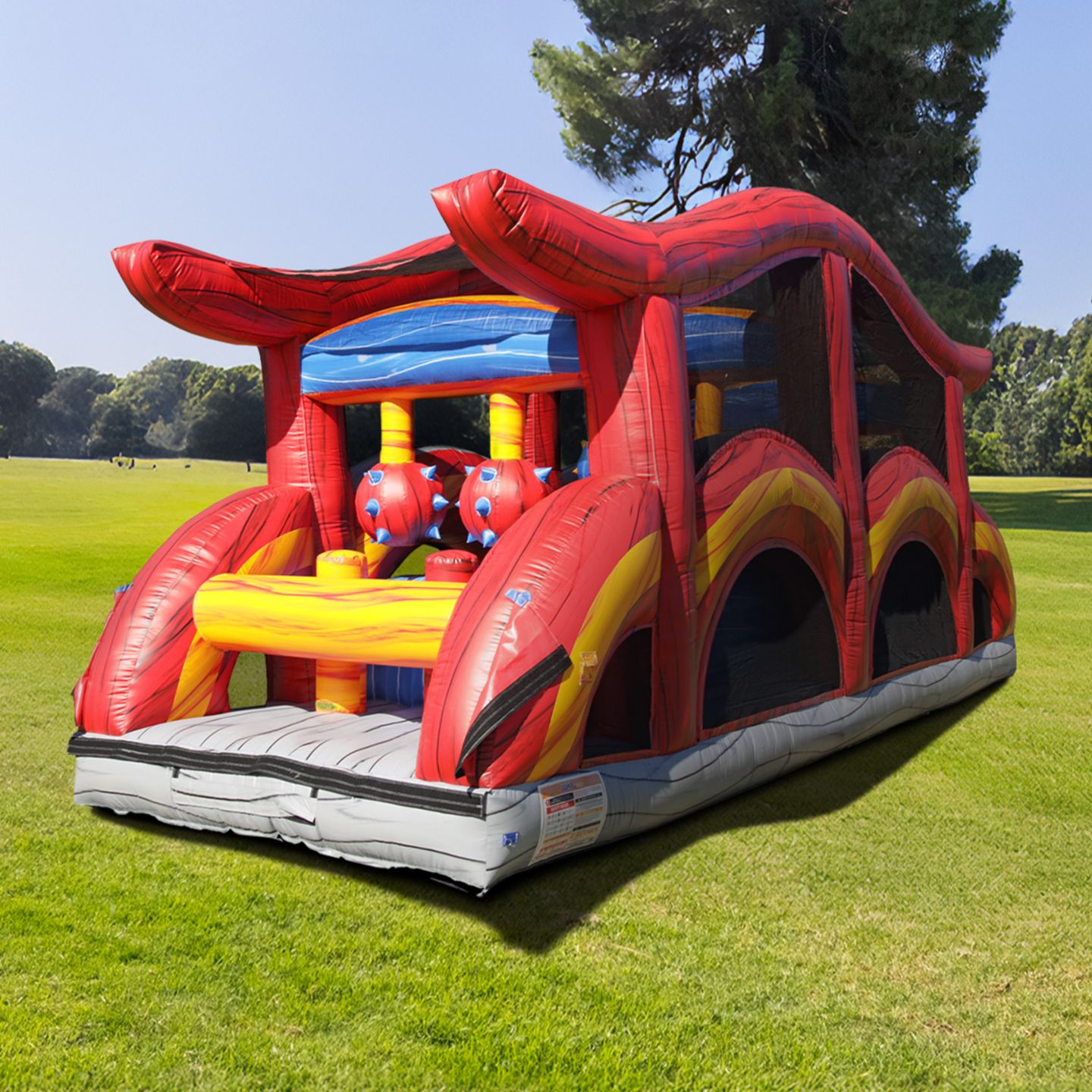 Детская игрушка Jumporange Shadow Inflatable Obstacle Course Bounce House with Slide, Commercial Grade, Up to 4 Participants, от 3 лет, цвет: Красный / Жёлтый — фото 5