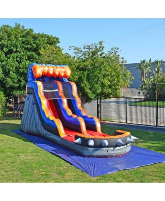 Rocker Commercial Grade Inflatable Water Slide with Splash Pool & Blower, Kids and Adults, Outdoor Backyard Water Park, Indoor Use, Summer Fun, Blow Up Inflatable, Wet Dry Slide