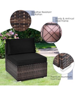SUGIFT 6 Pieces Patio Rattan Furniture Set with Cushions