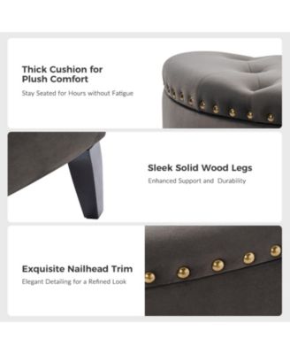 Anacleto Modern 43.3" Wide Bedroom Bench with Solid Wood Legs