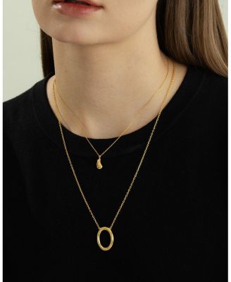 Sterling Silver 18k Gold Plated Jacqueline Teardrop Necklace Holiday Gift Idea