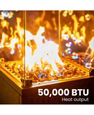 50000-BTU Black Steel Floorstanding Propane Patio Heater with Wheels