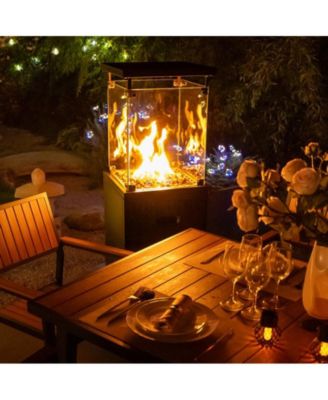 50000-BTU Black Steel Floorstanding Propane Patio Heater with Wheels