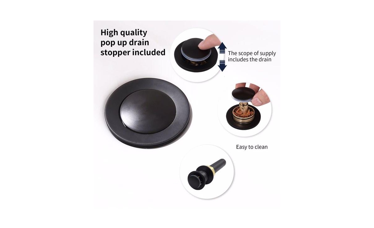 Slickblue Bathroom Faucet with Pop-Up Drain & Supply Hoses, 2-Handle 360-Degree High Arc Swivel Spout, 6-Inch Centerset Vanity Sink Faucet