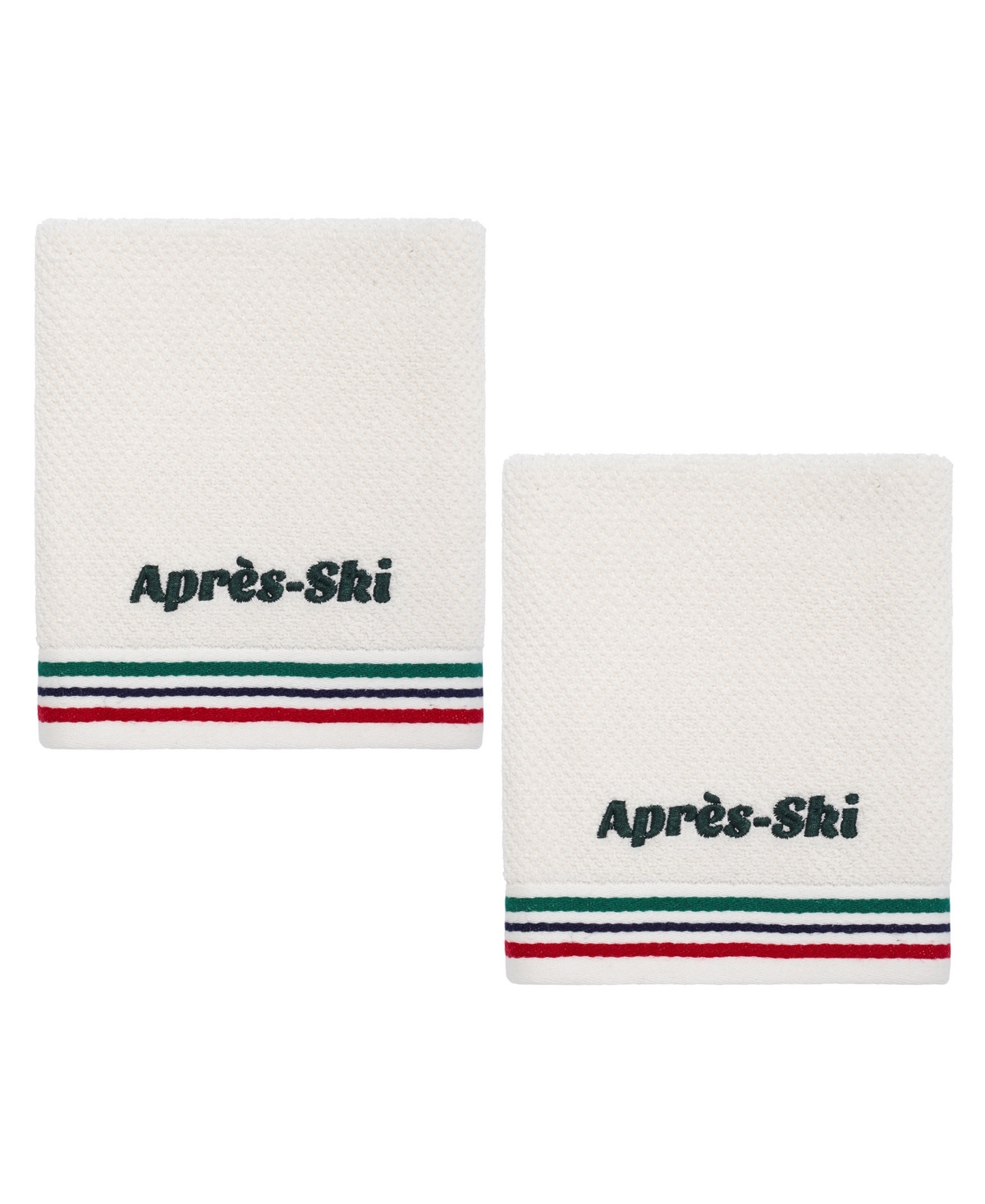 Izod Apres Ski Cotton 2-pack Hand Towel Set, 16" X 28" In White