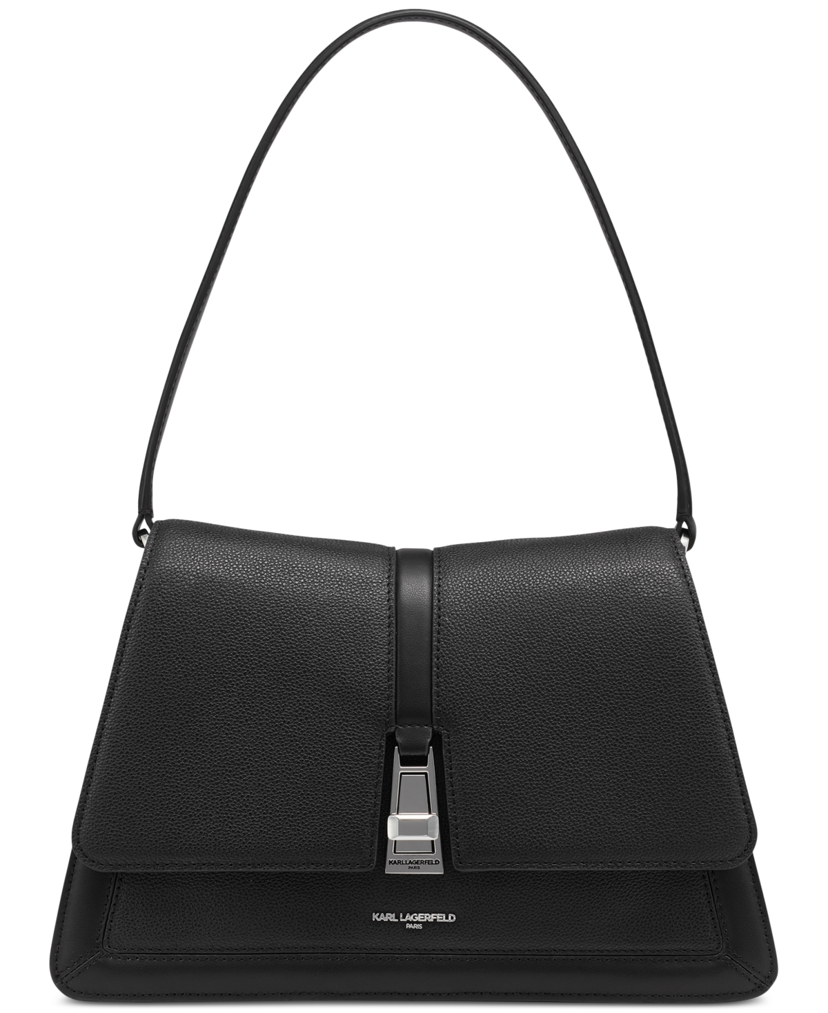 Karl Lagerfeld Mercerie Medium Leather Satchel In Black