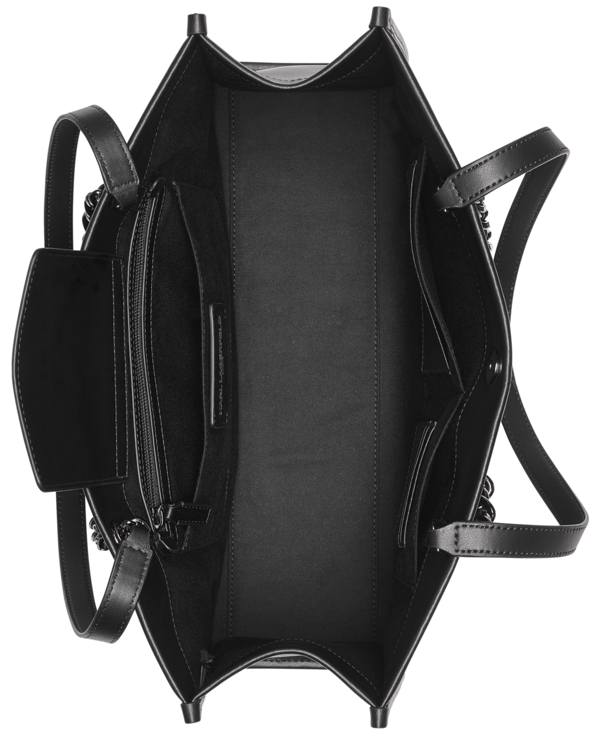 Karl Lagerfeld Savoie Large Leather Tote In Black
