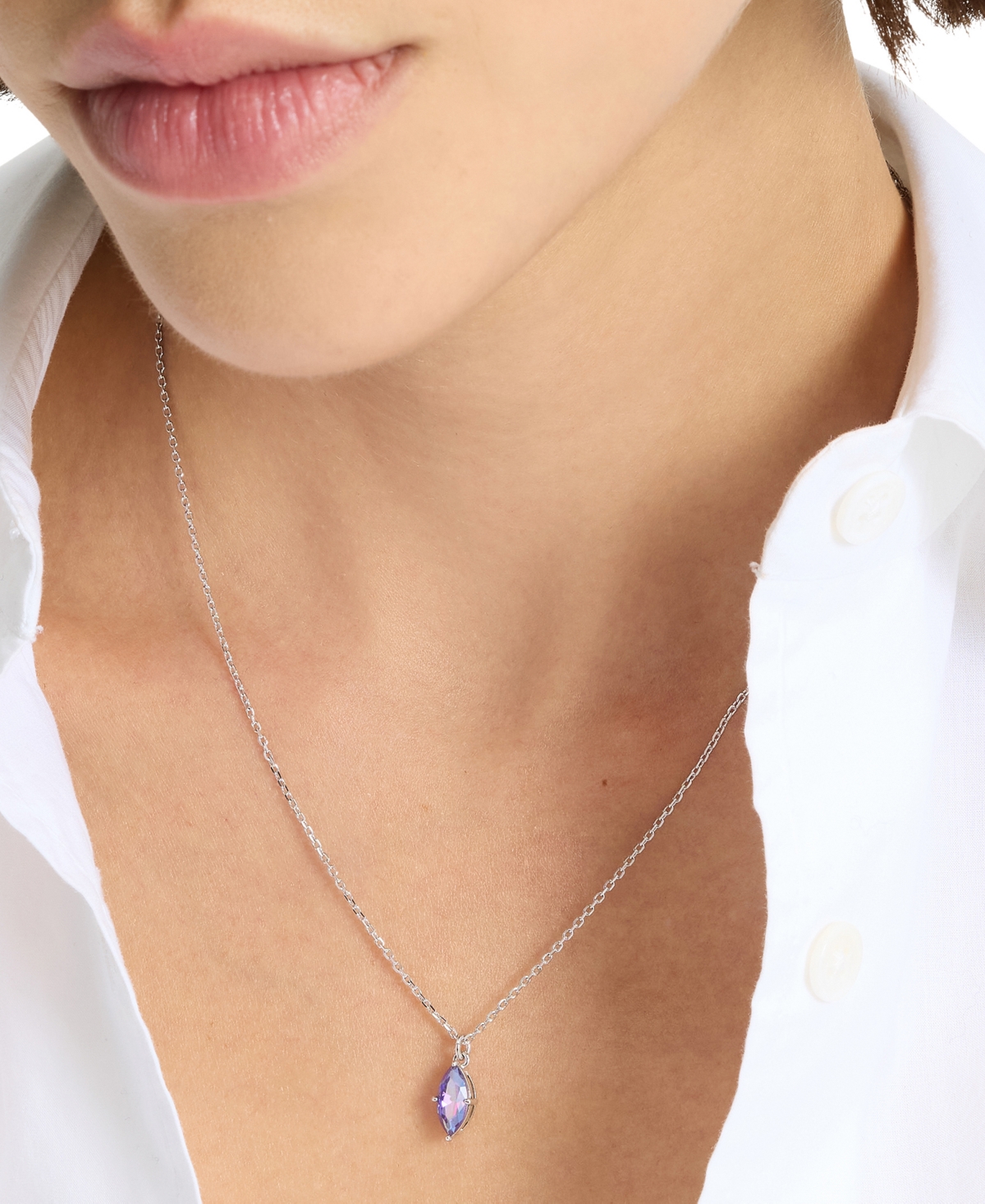 Kate Spade Signature Solitaire Pendant Necklace, 16" + 3" Extender In Light Amet
