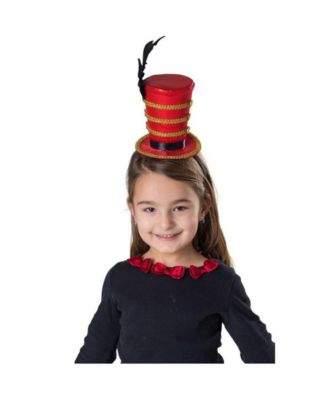 Kids Red Ringmaster Headband with Feather