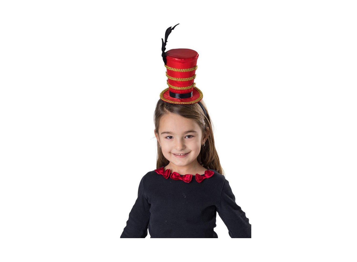 Red Ringmaster Headband with Feather - Kids