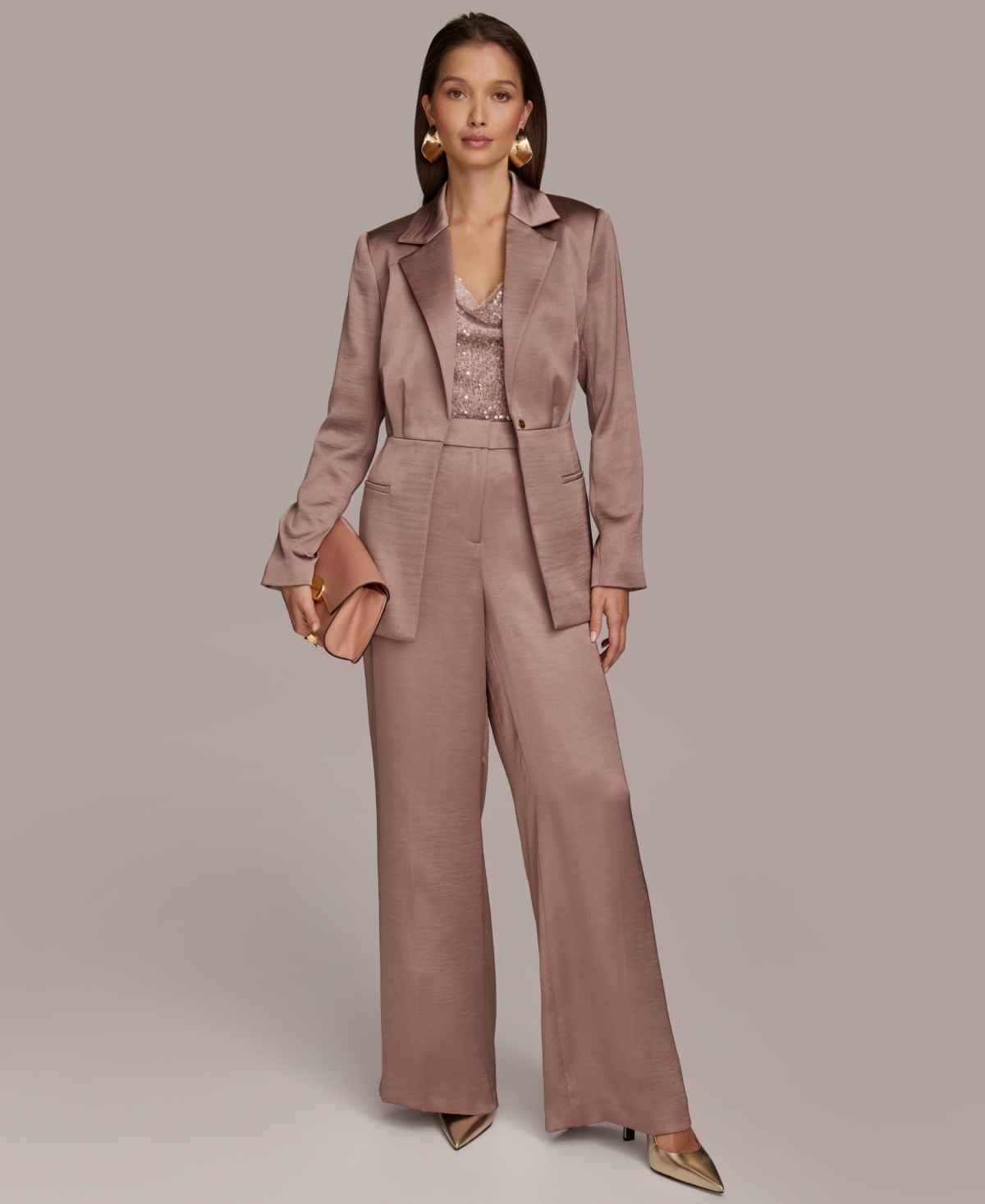 Donna Karan New York Women's Charmeuse Tie-Front Jacket