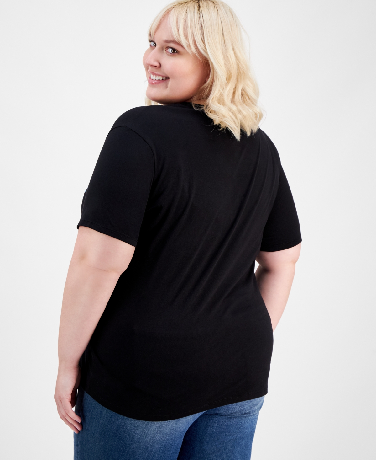 LOVE TRIBE TRENDY PLUS SIZE HELLO KITTY GRAPHIC T-SHIRT 