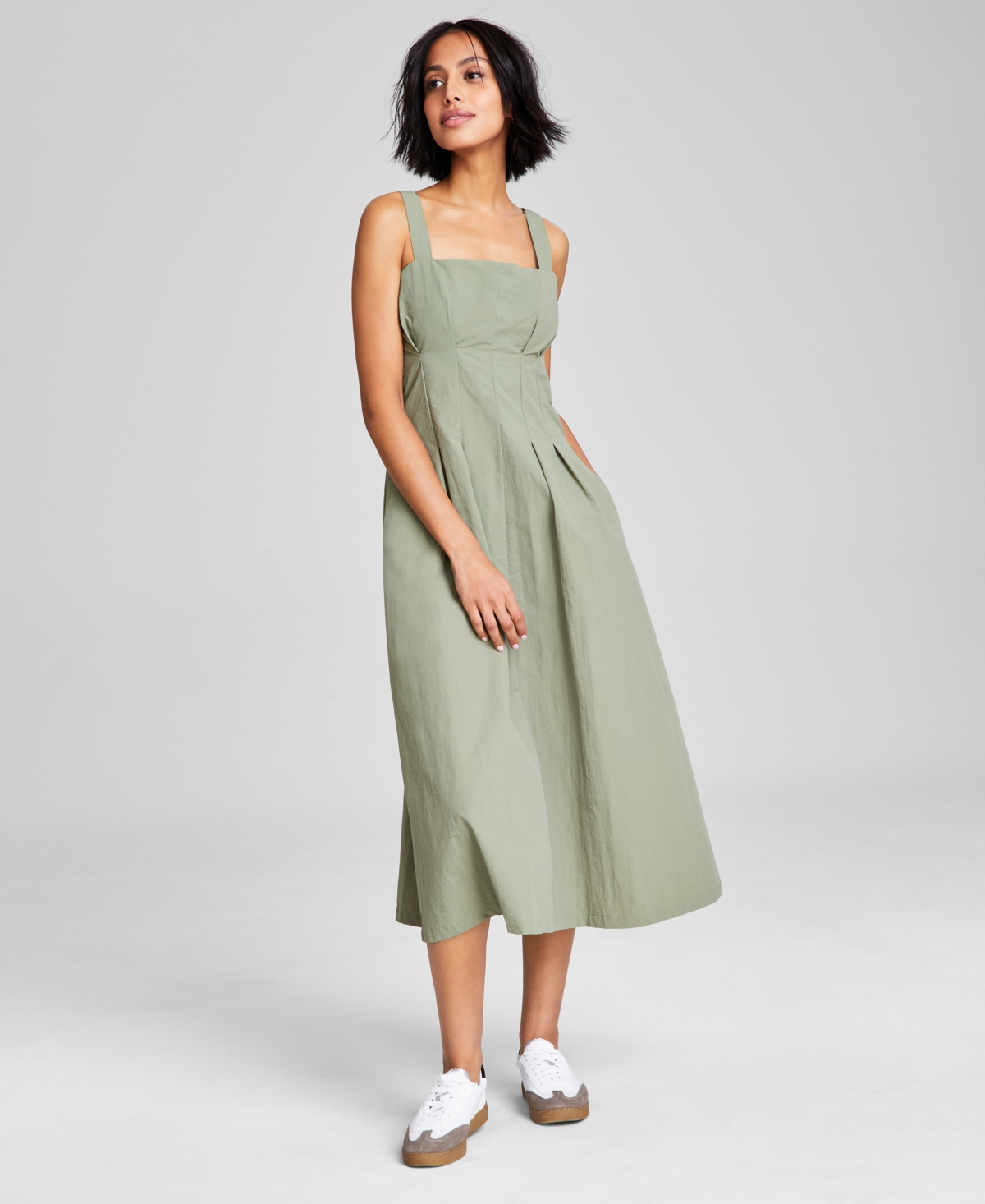AND NOW THIS WOMEN'S SQUARE-NECK NYLON MIDI DRESS, EXCLUSIVELY AT MACY'S 