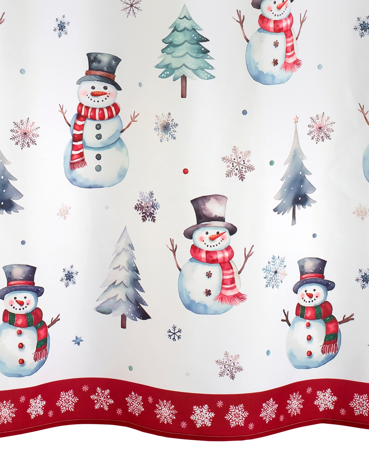 Avanti Winter Snowman Shower Curtain, 72" X 72" In White