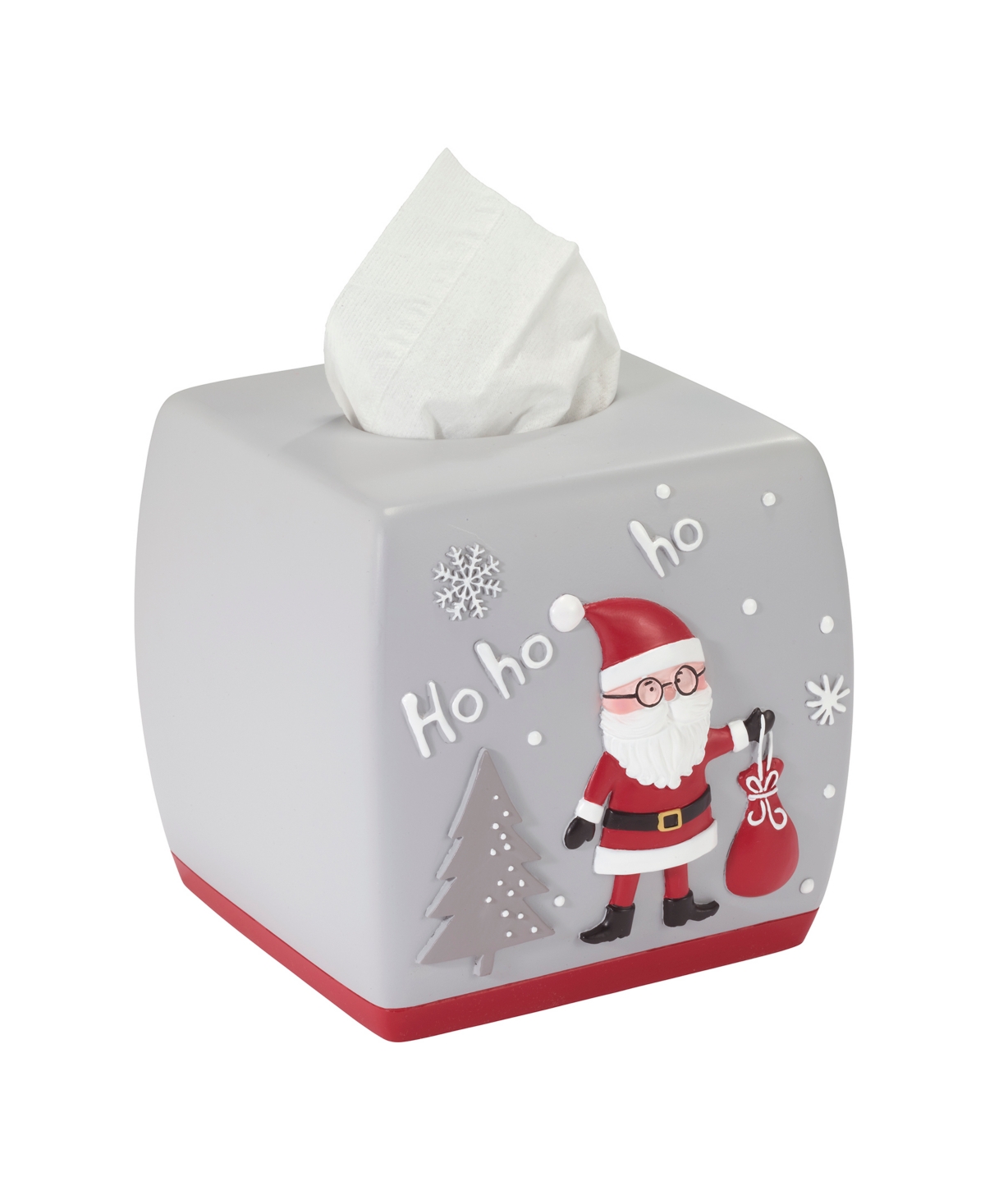 Avanti Ho Ho Ho Resin Tissue Box Cover In Grey