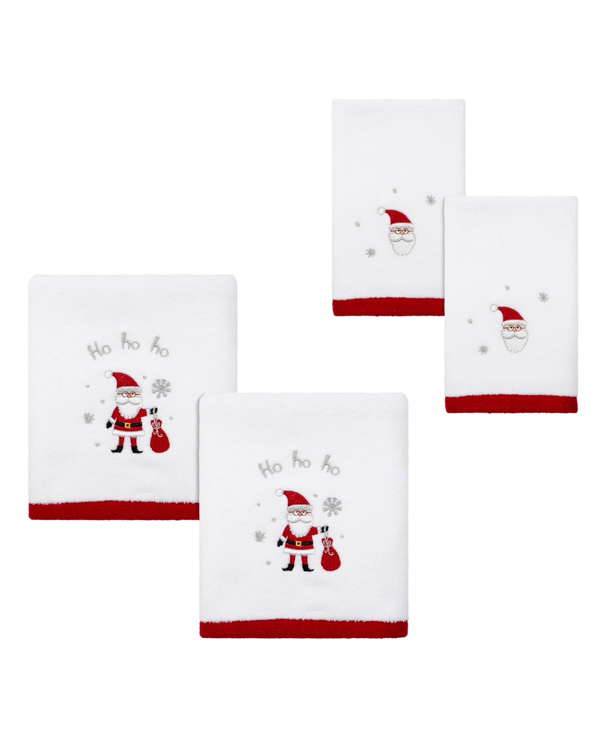 Avanti Ho Ho Ho Cotton Hand Towel, 28" X 16" In White