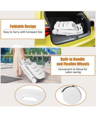 5 Position Adjustable Folding Lounger Chaise Chair on Wheels