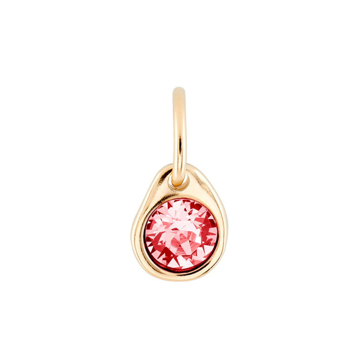 UNOde50 Circular Metal Alloy Charm with Faceted Stone - Gold