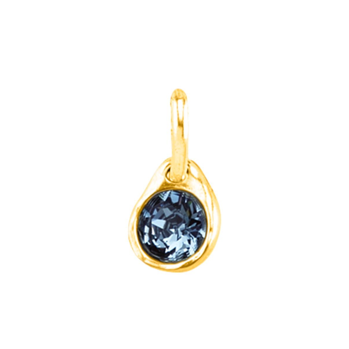 UNOde50 Saphire Crystal with Metal Alloy Circular Charms - Gold