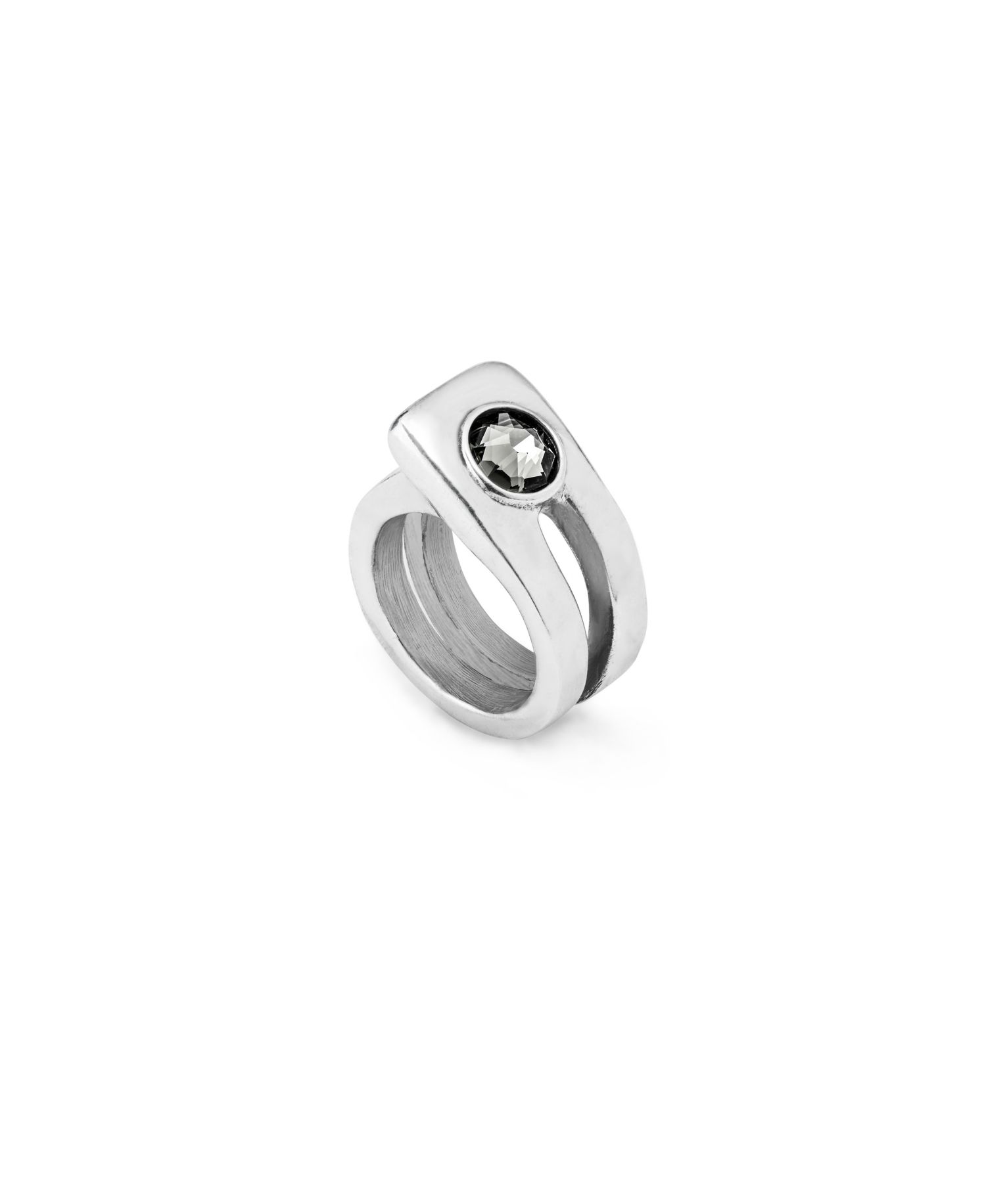 Sterling Silver Continuous Rectangular Link Metal Alloy Ring