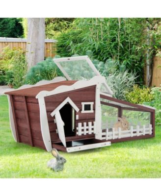 62 Inch Wooden Rabbit/Dog Hutch with Pull Out Tray