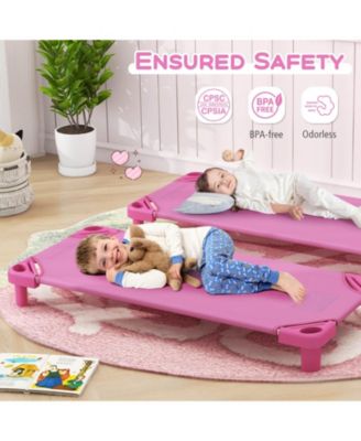 Pack of 6 Kids Stackable Naptime Cot 52" L x 23" W Daycare Rest Mat