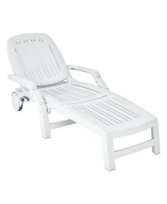 Adjustable Patio Sun Lounger with Weather Resistant Wheels