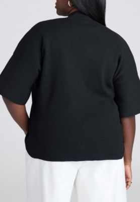 Women's Plus Size Wide Sleeve Sweater