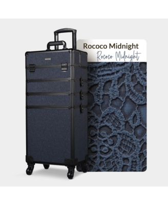 4in1 Rolling Makeup Train Case Cosmetic Organizer Rococo Coral