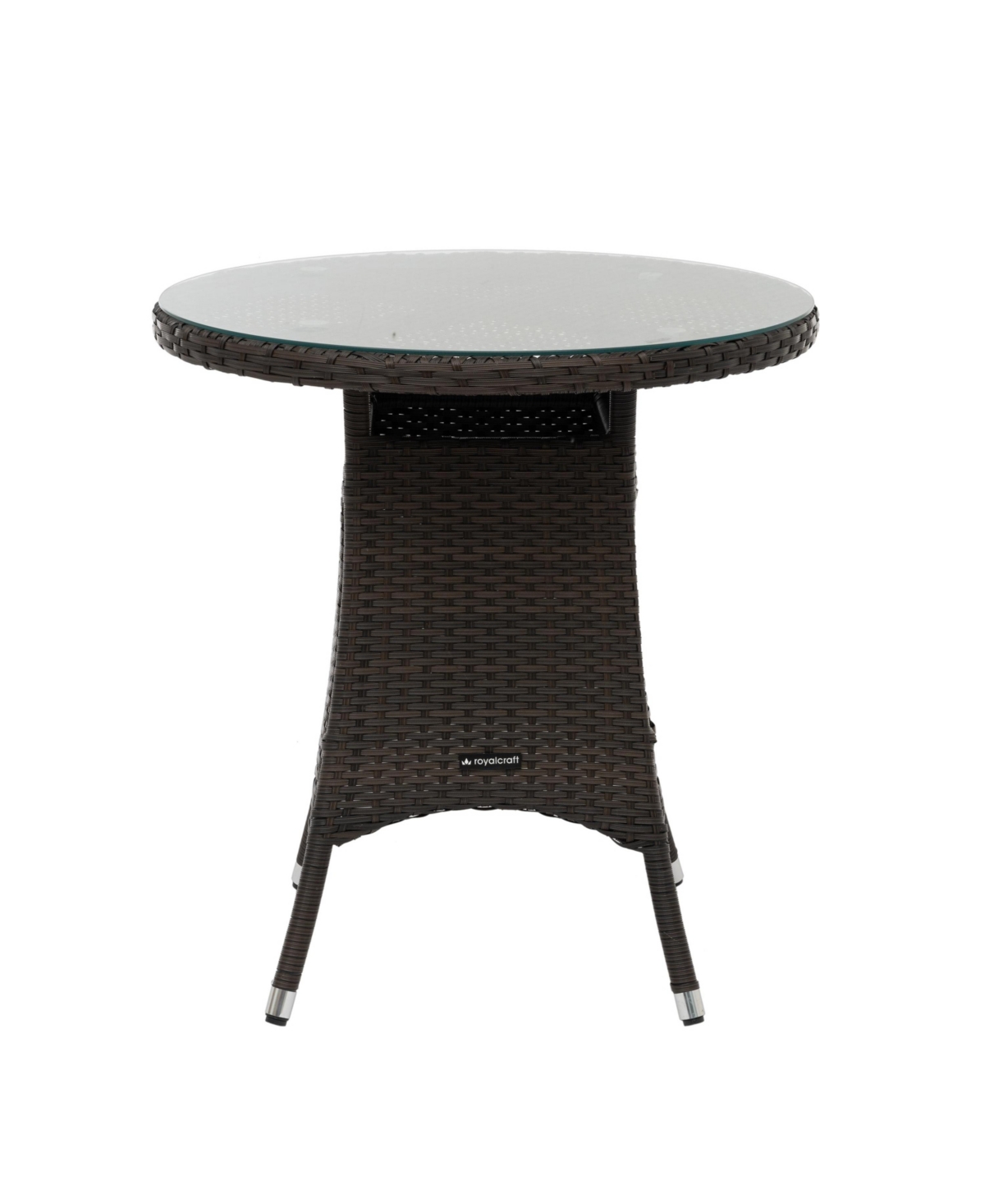 Slickblue 3-Piece Outdoor Dining Set, All-Weather Wicker Table & Chairs with Cushions, Round Tempered Glass Top
