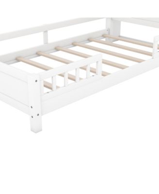 Streamdale Twin Platform Bed with Headboard Storage and LED Lights