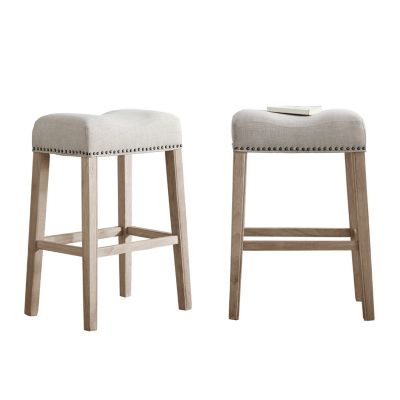Upholstered Backless Saddle Seat Bar Stools 29" height Set of 2